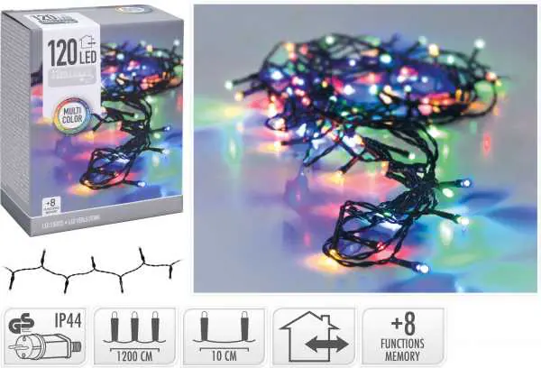 ⁨Lampki choinkowe 120 LED kolorowe⁩ w sklepie Wasserman.eu