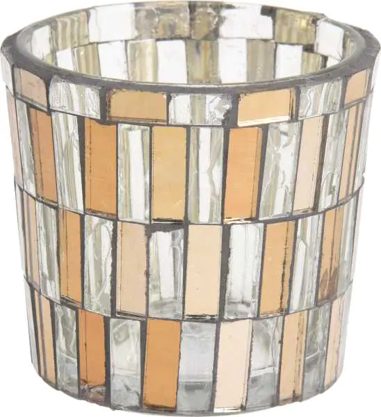 Świecznik dekoracyjny ozdobny szklany tealight Mozaikowy 6x6x6cm w sklepie Wasserman.eu
