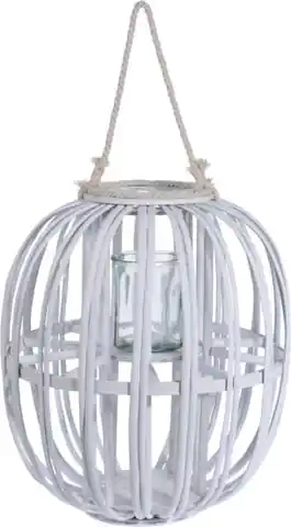 ⁨Lampion wiklinowy latarnia biała 26x43cm⁩ w sklepie Wasserman.eu