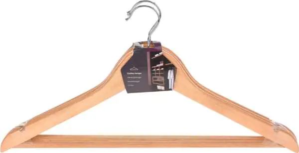 ⁨Hanger with trouser bar wood 3 pcs⁩ at Wasserman.eu