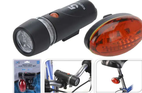 ⁨Bicycle Flashlight Front Rear 2pcs 5LED⁩ at Wasserman.eu