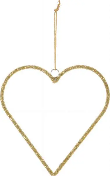 ⁨Hanging decoration Christmas ball decoration heart 10cm gold⁩ at Wasserman.eu