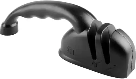 ⁨Ostrzałka do noży i nożyczek z ergonomicznym uchwytem w kolorze czarnym⁩ w sklepie Wasserman.eu