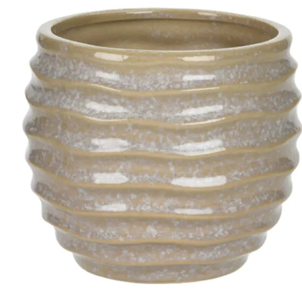 ⁨Doniczka kremowa z porcelany osłonka na donice 15x15x13cm⁩ w sklepie Wasserman.eu