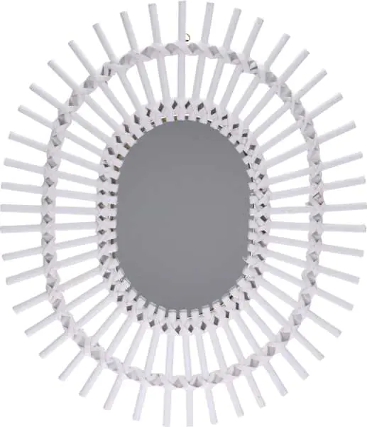 ⁨Decorative hanging mirror 58x49cm oval white⁩ at Wasserman.eu