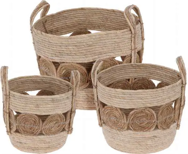 ⁨Pot casing set of 3 large baskets with handles⁩ at Wasserman.eu