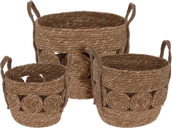 ⁨Pot casing set of 3 large baskets with handles⁩ at Wasserman.eu