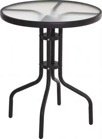 ⁨Round garden table with balcony with glass top 60x70 cm⁩ at Wasserman.eu