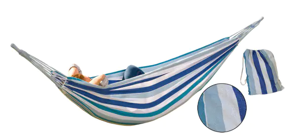 ⁨Garden hammock for 2 persons XXl 250x150cm blue⁩ at Wasserman.eu