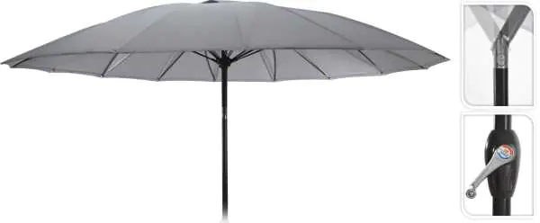 ⁨Parasol ogrodowy Shanghai 270 cm aluminium łamany jasnoszary⁩ w sklepie Wasserman.eu