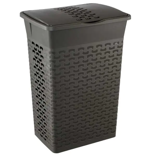 ⁨Laundry basket with lid grey 55 l⁩ at Wasserman.eu