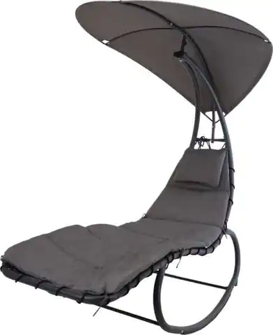 ⁨Rocking chair swing with oval roof grey 195x9x185cm⁩ at Wasserman.eu