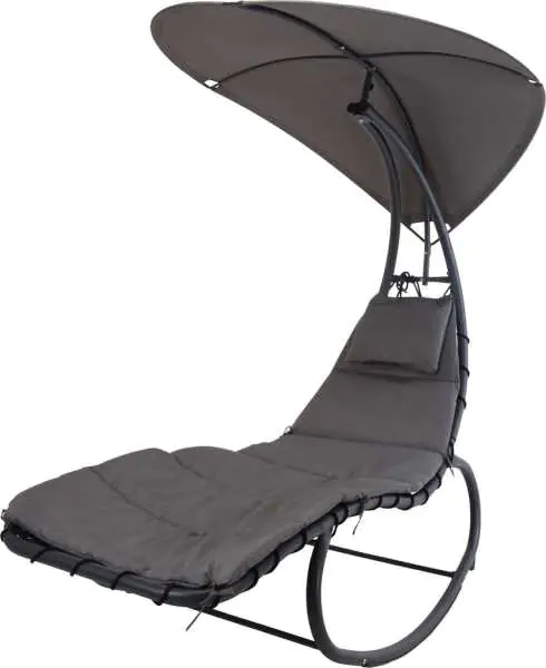 ⁨Rocking chair swing with oval roof grey 195x9x185cm⁩ at Wasserman.eu