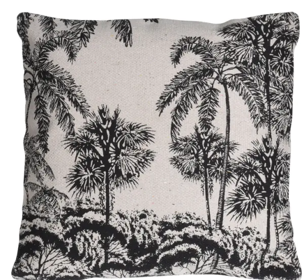 ⁨Decorative pillow for garden house 45x45cm motif Palms cotton pattern 1⁩ at Wasserman.eu