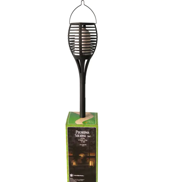 ⁨Pochodnia solana ogrodowa płomyk lampa ogrodowa 10x10x65cm 3w1 12LED⁩ w sklepie Wasserman.eu