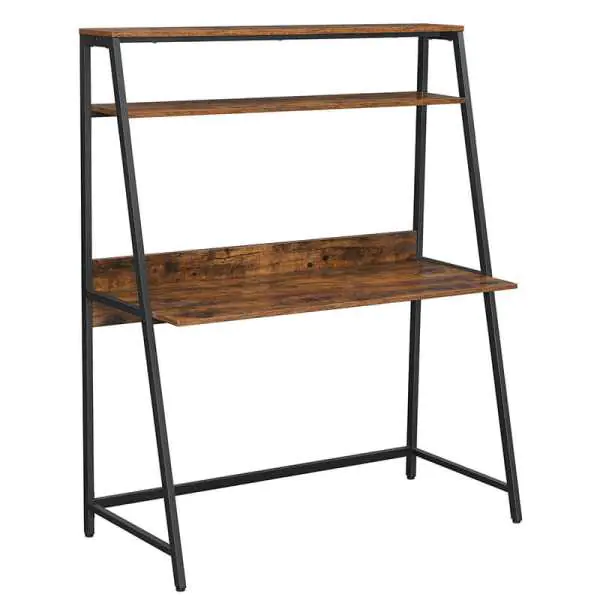 ⁨Desk for the office, computer industrial with shelves 120 x 50 x 150 cm VASAGLE⁩ at Wasserman.eu
