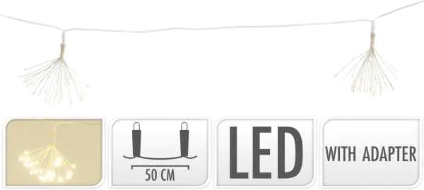 ⁨Łańcuch świetlny LED 150 diod LED 6 zawieszek 2,5 m ciepły biały wewnętrzny⁩ w sklepie Wasserman.eu