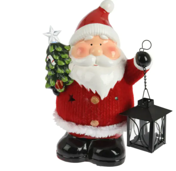 ⁨Mikołaj figurka świąteczna LED z choinką 21x15x31,5 cm⁩ w sklepie Wasserman.eu