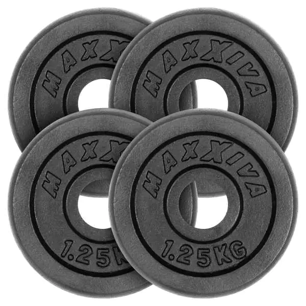 ⁨Weight set 4 x weights of 1.25 kg black cast iron 5 kg⁩ at Wasserman.eu