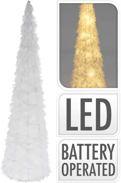 ⁨Christmas tree 40 cm Christmas cone 15 LED white with artificial snow⁩ at Wasserman.eu