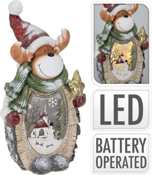 ⁨LED reindeer with picture glowing Christmas figurine 52 cm⁩ at Wasserman.eu