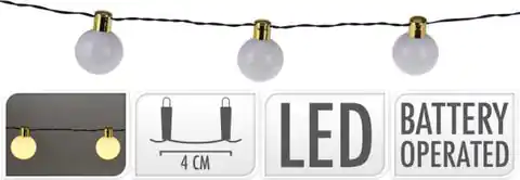 ⁨Lampki kule 10 LED girlandy światełka 1,5m ciepła biel Timer IP20⁩ w sklepie Wasserman.eu