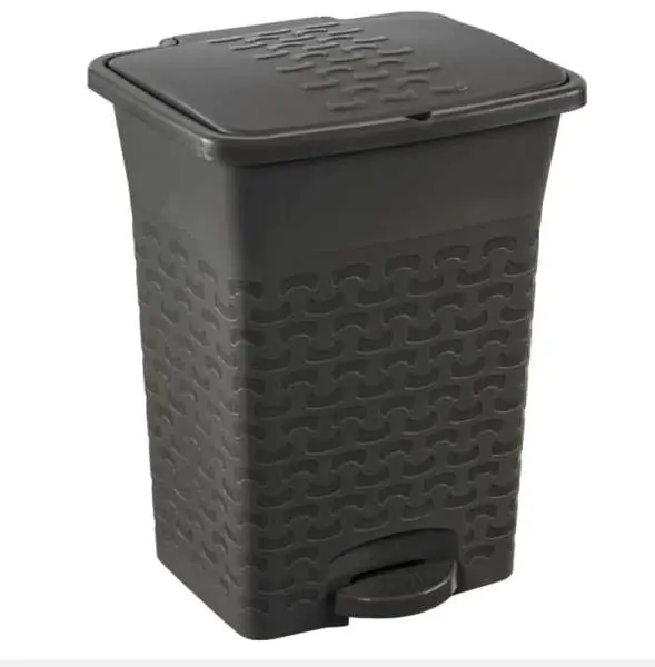 ⁨Trash can with pedal and removable container in gray 10 l⁩ at Wasserman.eu