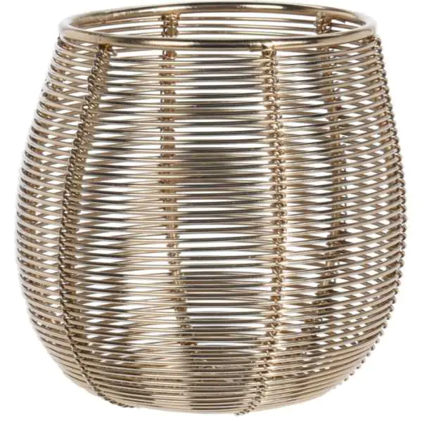 Metal wire lantern gold 10 cm at Wasserman.eu