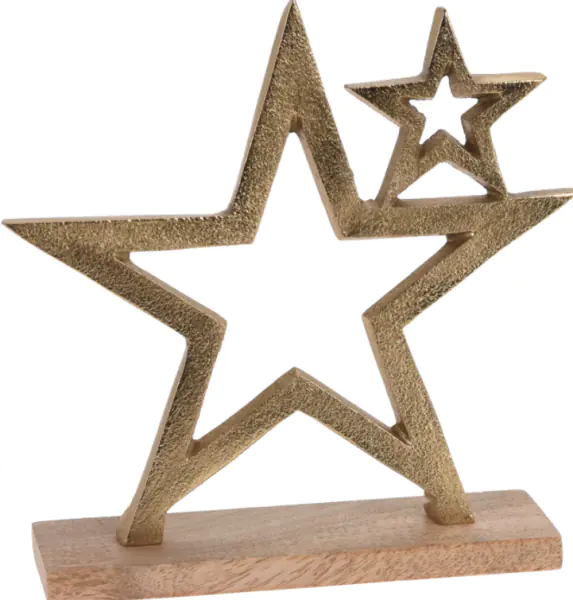 ⁨Star aluminum gold decoration for Christmas glamour 15 cm⁩ at Wasserman.eu