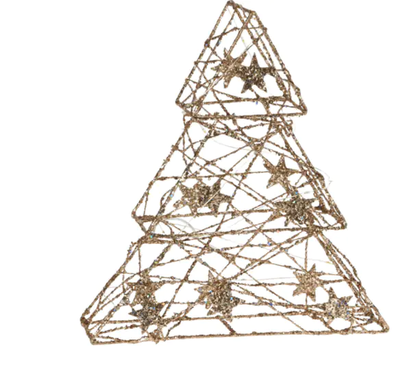 ⁨Wire Christmas tree with glitter 29 cm gold 14 LED⁩ at Wasserman.eu