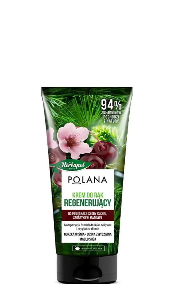 ⁨HERBAPOL Polana Regenerujący Krem do rąk - Gorzka Wiśnia & Sosna Zwyczajna & Masło Shea 75ml⁩ w sklepie Wasserman.eu