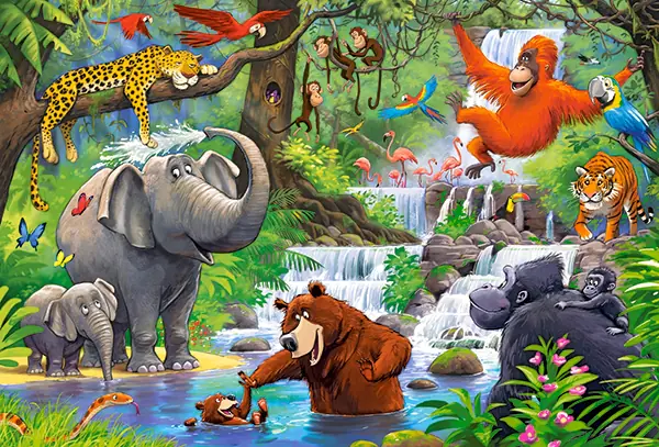 ⁨CASTORLAND Puzzle 40 elementów Maxi Jungle Animals - Zwierzęta z Dżungli 4+⁩ w sklepie Wasserman.eu