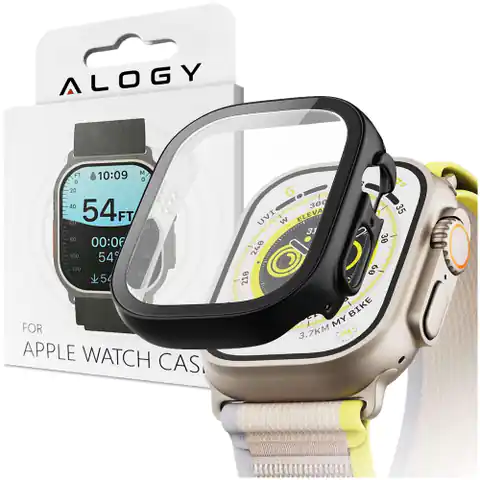 ⁨Obudowa ochronna z szkłem Alogy Protector Case 2w1 nakładka etui do Apple Watch Ultra 49mm Czarna⁩ w sklepie Wasserman.eu