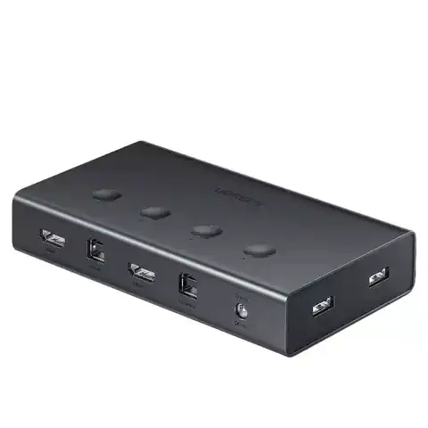 ⁨Przełącznik UGREEN KVM (Keyboard Video Mouse) 4 x 1 HDMI (żeński) 4 x USB (żeński) 4 x USB Typ B (żeński) czarny (CM293)⁩ w sklepie Wasserman.eu