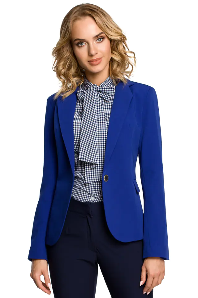 ⁨M051 Elegant jacket for women - cornflower (Color: blue, Size L (40))⁩ at Wasserman.eu