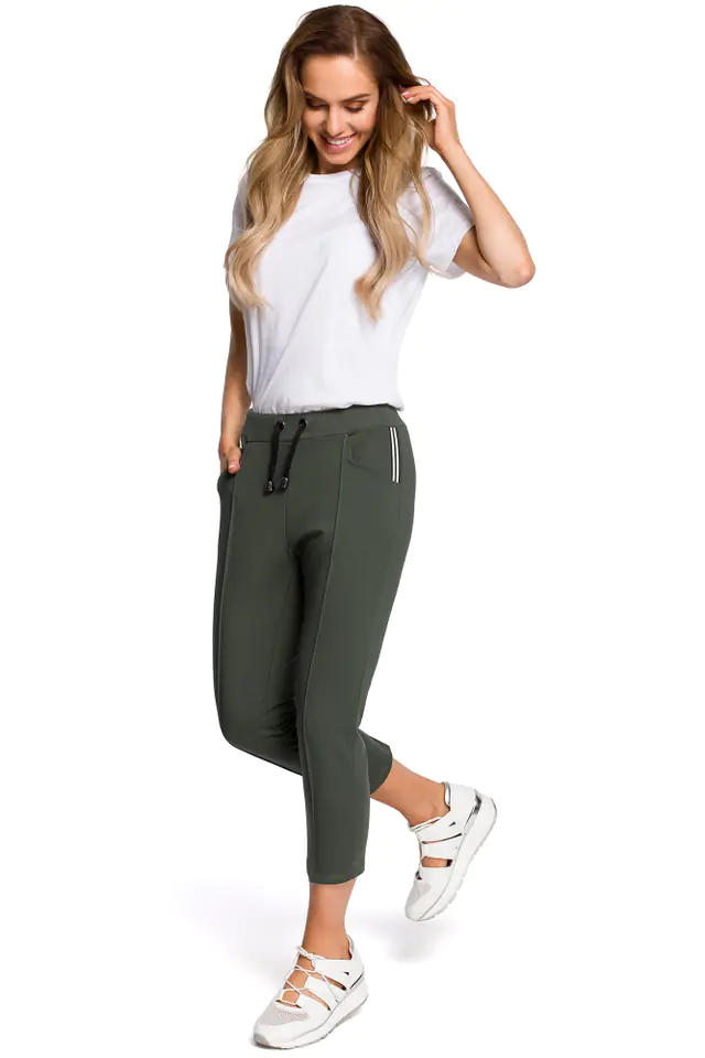 ⁨M411 Spodnie długości 7/8 - khaki (kolor khaki, rozmiar L)⁩ w sklepie Wasserman.eu