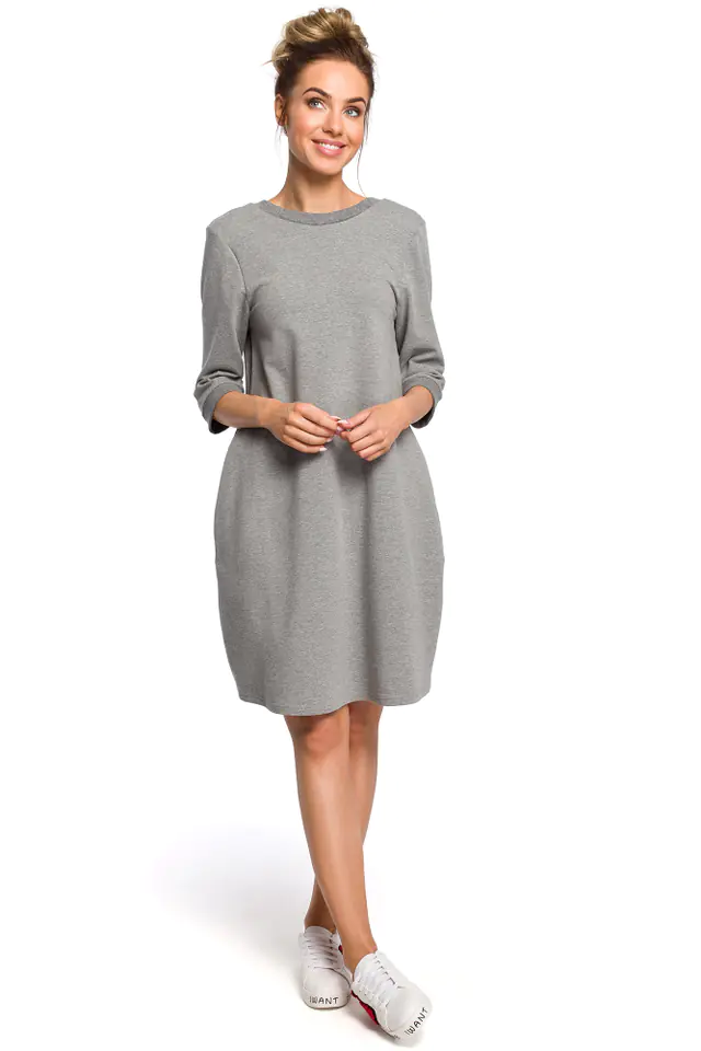 ⁨M417 Dress with neckline on the back - gray (Color: grey, size S (36))⁩ at Wasserman.eu