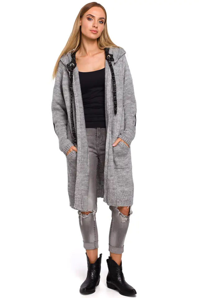 ⁨M474 Cardigan with hood and straps - grey (Colour grey, size S-L)⁩ at Wasserman.eu