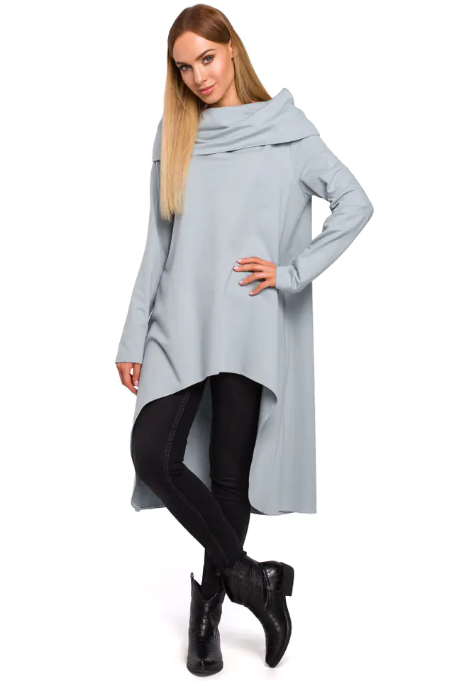 ⁨M477 Tunic with wide collar - pigeon (Light grey, size S/M)⁩ at Wasserman.eu