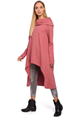 ⁨M477 Tunic with a wide collar - Indian pink (Pink, size L/XL)⁩ at Wasserman.eu