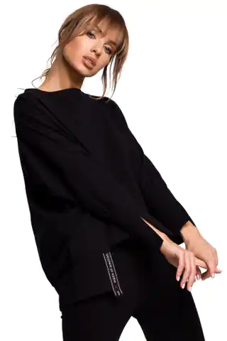 ⁨M491 Sweatshirt with side slits and stripe - black (Color: black, Size S/M)⁩ at Wasserman.eu