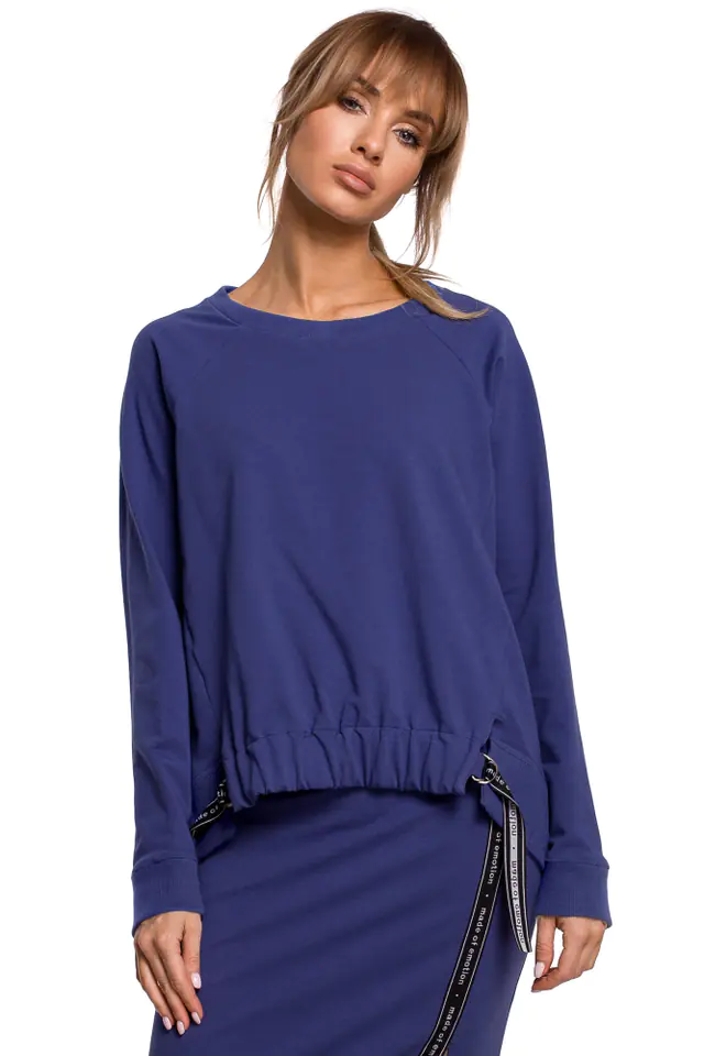 ⁨M492 Bluza z klamerkami i lampasami na przodzie - indygo (kolor indygo, rozmiar L)⁩ w sklepie Wasserman.eu
