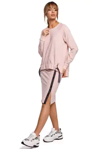 ⁨M494 Skirt with slit and stripe - candy pink (Powder pink, size S (36))⁩ at Wasserman.eu