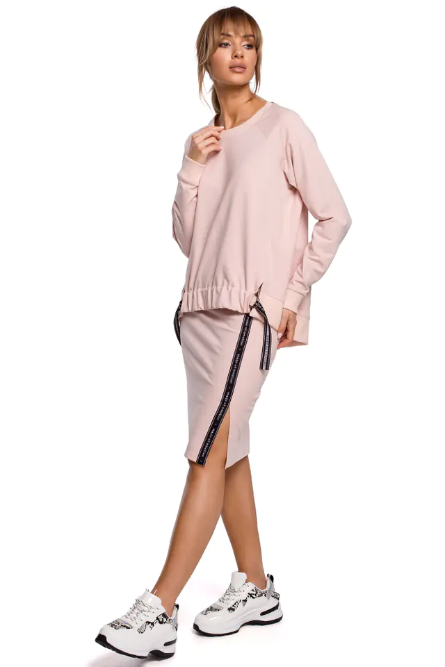 ⁨M494 Skirt with slit and stripe - candy pink (Powder pink, size L (40))⁩ at Wasserman.eu