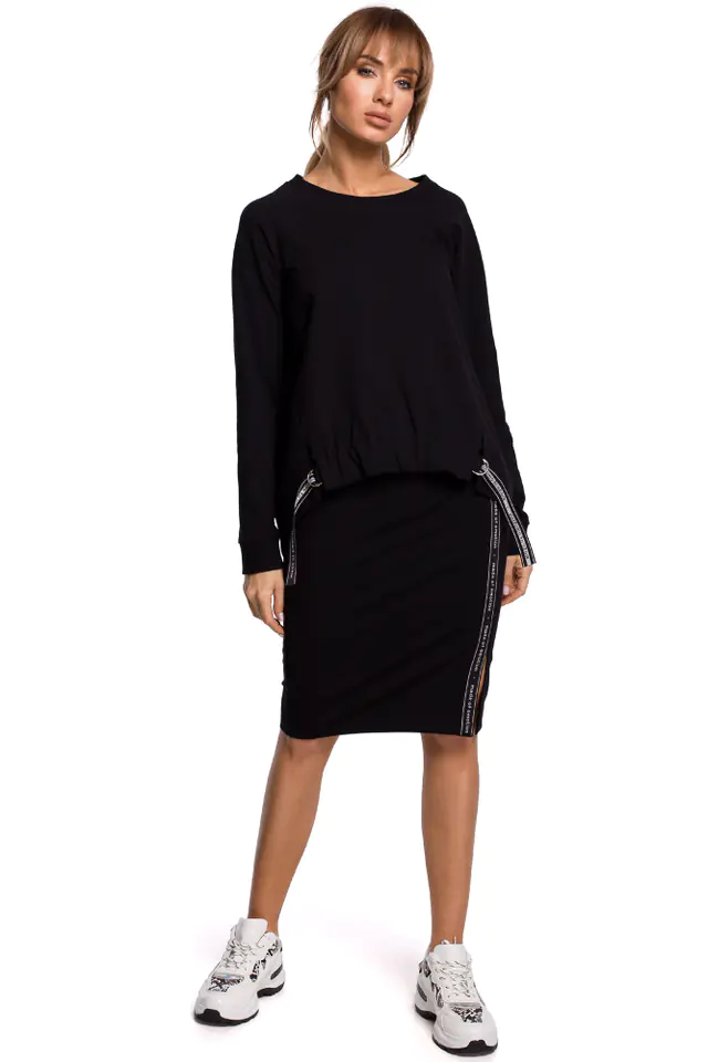 ⁨M494 Skirt with slit and stripe - black (Colour black, Size L (40))⁩ at Wasserman.eu