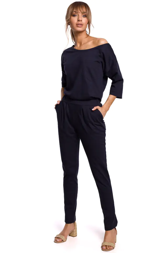 ⁨M497 Jumpsuit with bat sleeves - navy blue (Navy blue, size L (40))⁩ at Wasserman.eu