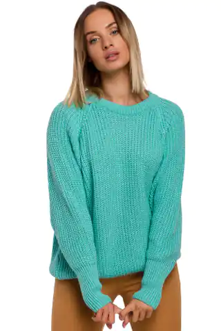 ⁨M537 Sweater neck stripe - celadon (Colour celadon colour, size L/XL)⁩ at Wasserman.eu
