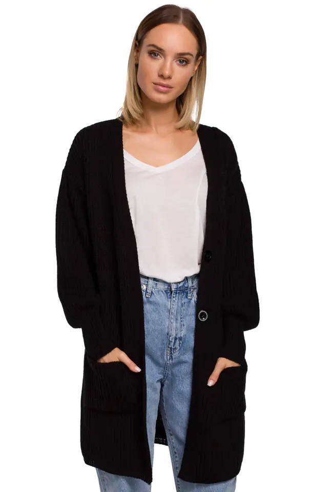 ⁨M538 Cardigan stripe with patch pockets - black (Colour black, size L/XL)⁩ at Wasserman.eu