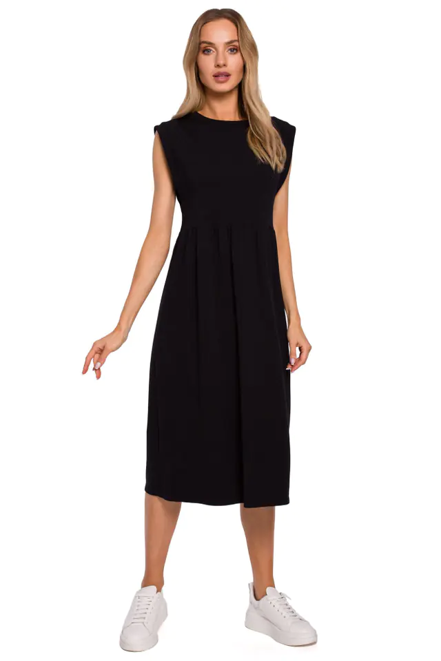 ⁨M581 Midi dress with decorative sleeves - black (Color: black, Size S (36))⁩ at Wasserman.eu