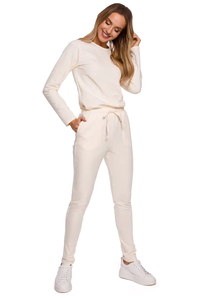 ⁨M583 Overalls with pocket and decorative patch - cream (Colour ecru, Size S (36))⁩ at Wasserman.eu